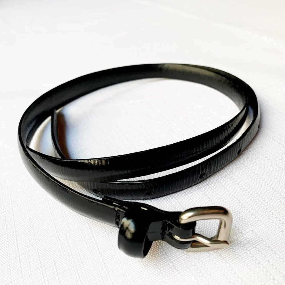 Skinny Patent Leather Trouser Belt